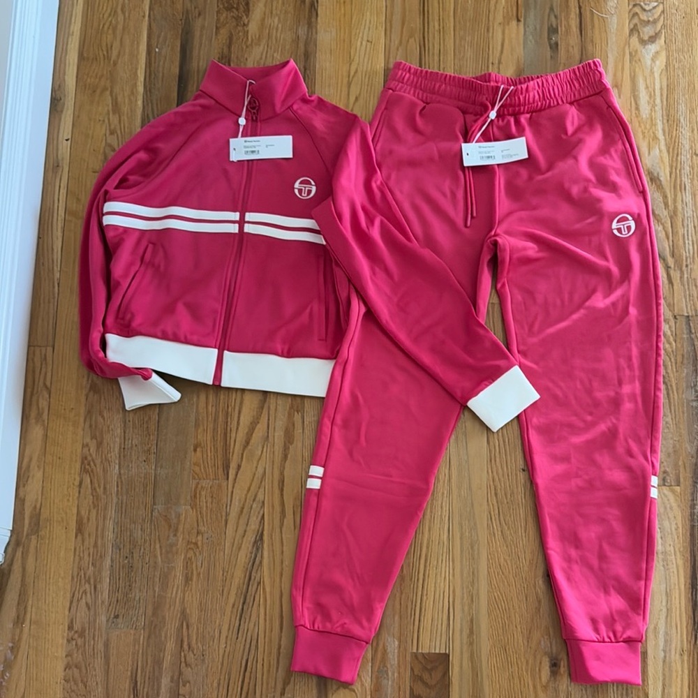 Sergio Tacchini Pink and White Tracksuit